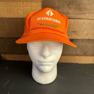 International from Navistar Orange 6 Panel‎ Hat Big Patch Swingster USA Vintage